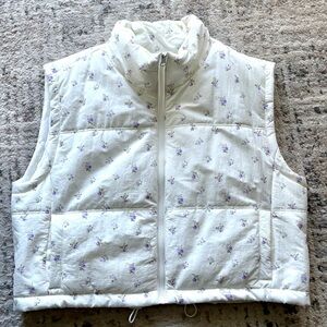 Thread & Supply Cropped Puffer Vest - Floral